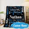 Custom Name Your Name Art Design Blanket bed sofa Blanket Flannel Blanket for Camping, Hiking, Picnic Essentials,gift for Fan family