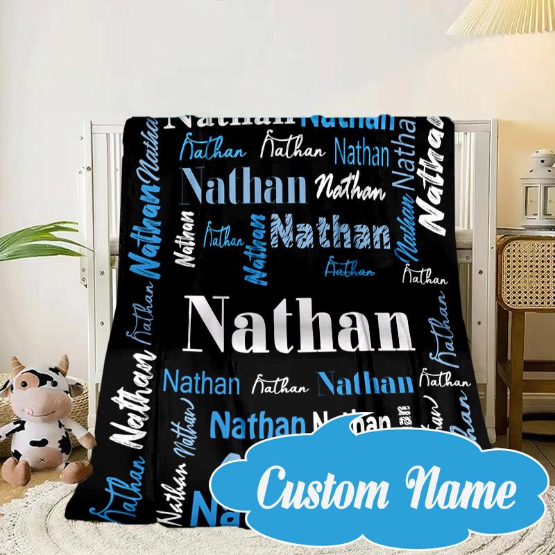 Custom Name Your Name Art Design Blanket bed sofa Blanket Flannel Blanket for Camping, Hiking, Picnic Essentials,gift for Fan family