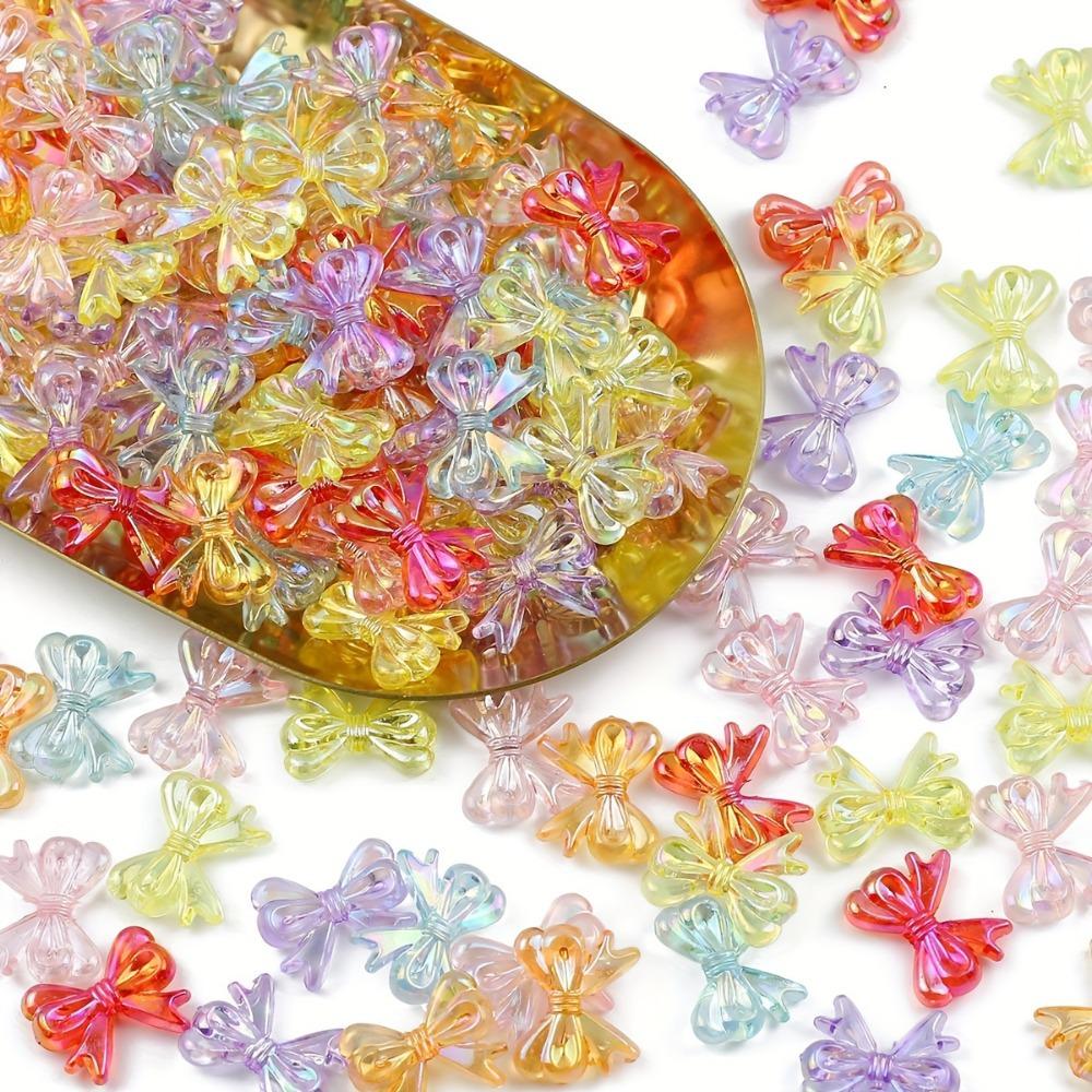 Pearlescent Acrylic Bow Tie Beads for DIY Jewelry