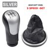 For Ford Fiesta Fusion Transit Connect 2002-2007 Manual 5/6 Speed Black Silver Gear Shift Knob Lever Gaitor Shifter Car Styling