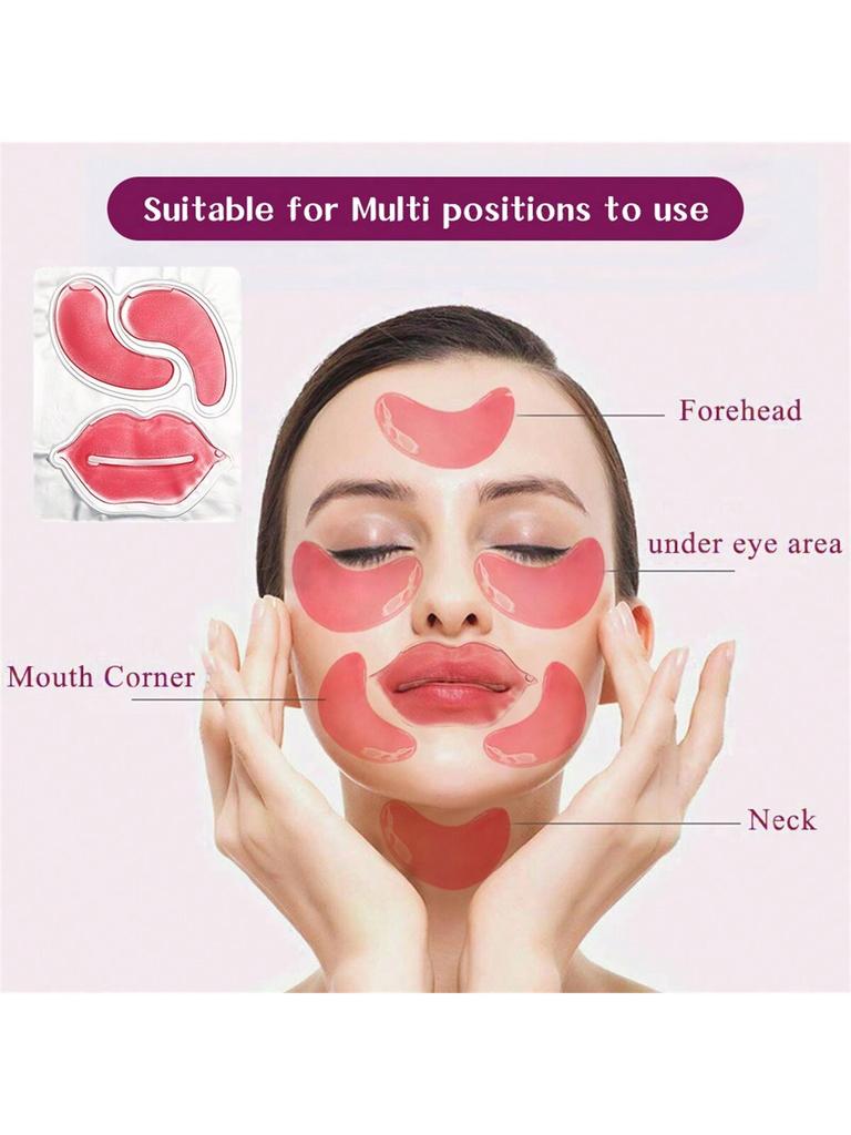 10pcs Lip & Eye Mask Set, Moisturizing Lip Mask, Eye Mask, Eye Care Face Mask, Reduce Dark Circles &