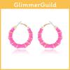 Pink Hoop Vibrant Earrings For Women Large Circle Design Jewelry Alloy