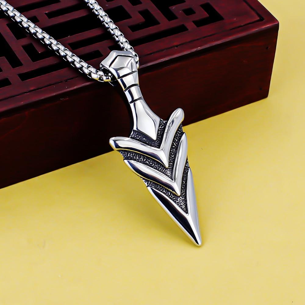 Odin Viking Helmet Titanium Steel Pendant Nordic Pirate Men's Necklace