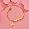 Atoztide Personalized Engrave Baby Name Heart Star Butterfly Date Bracelet Stainless Steel for Women Kid Link Chain Jewelry Gift