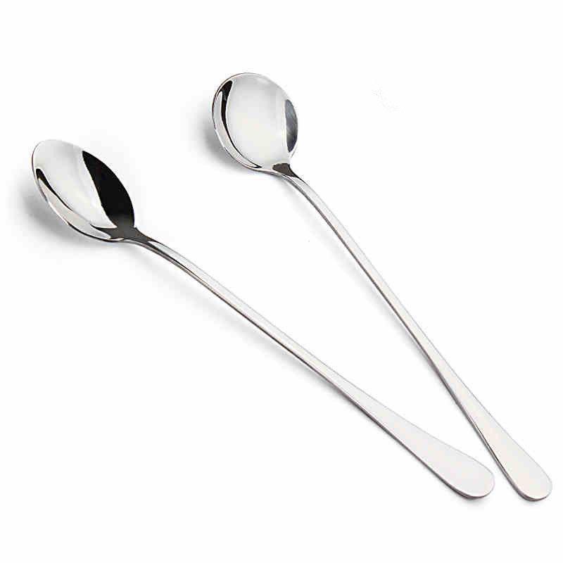 Korean Stainless Steel Long Handle Spoon - Creative Thick Soup & Children's Coffee Spoon