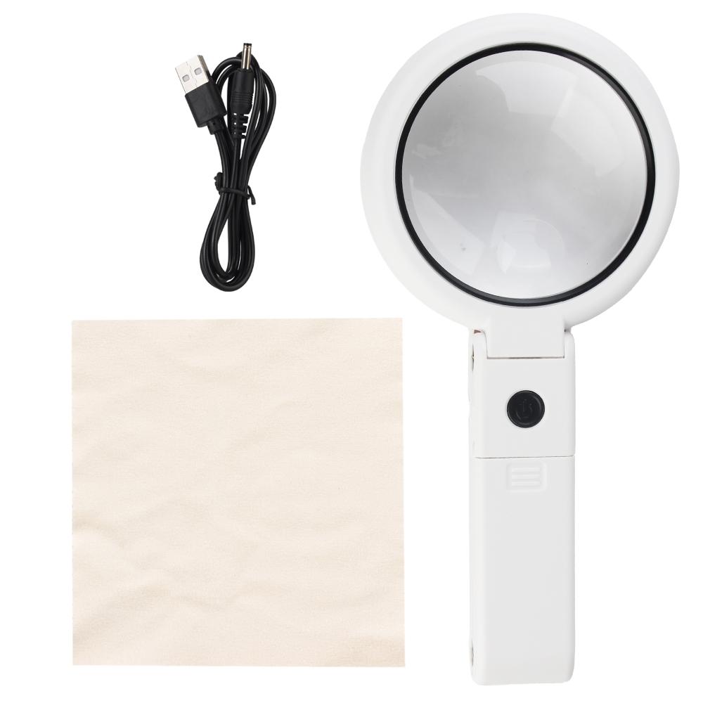 5x 11x with 8 LED Light Stand Desk Magnifying Glass Hand Tool Set Portable Hand-held Foldable for Jewelry Appraisal Reading Repair