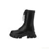 Bottines courtes à brides hautes pour femmes, printemps automne, fines à semelles épaisses, polyvalentes, rétro, simples, confortables, résistantes à l'usure, à talons moyens