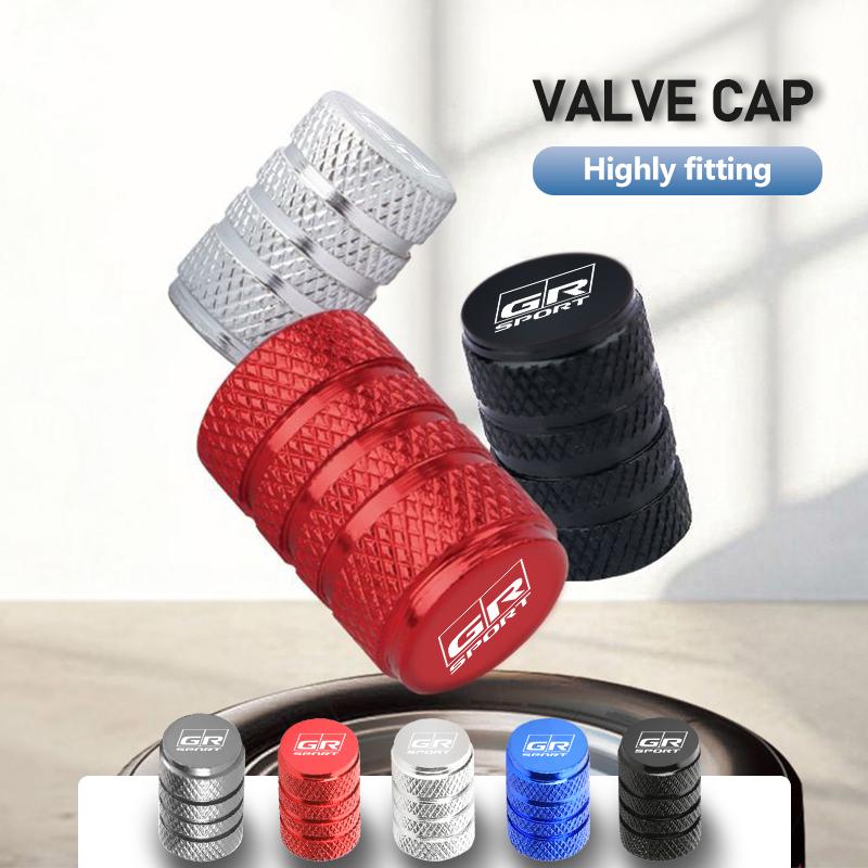 4PCS Car Wheel Tire Valve Cap Cover Airdust Waterproof For Toyota Camry RETYH7 Highlander C-HR Hilux Vios Rav4 Prius Yaris TRD