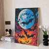 5D Diamond Painting Kit Full Moon Bats Pattern DIY Rhinestone Art Canvas Relaxing Craft for Home Wall Decor Gift Set Modern Art