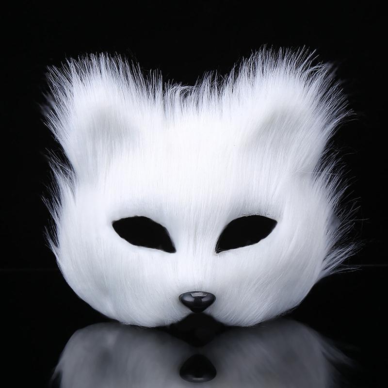 Women Plush Fox Mask Halloween Carnival Fancy Dress Party Props Cute Fox Mask