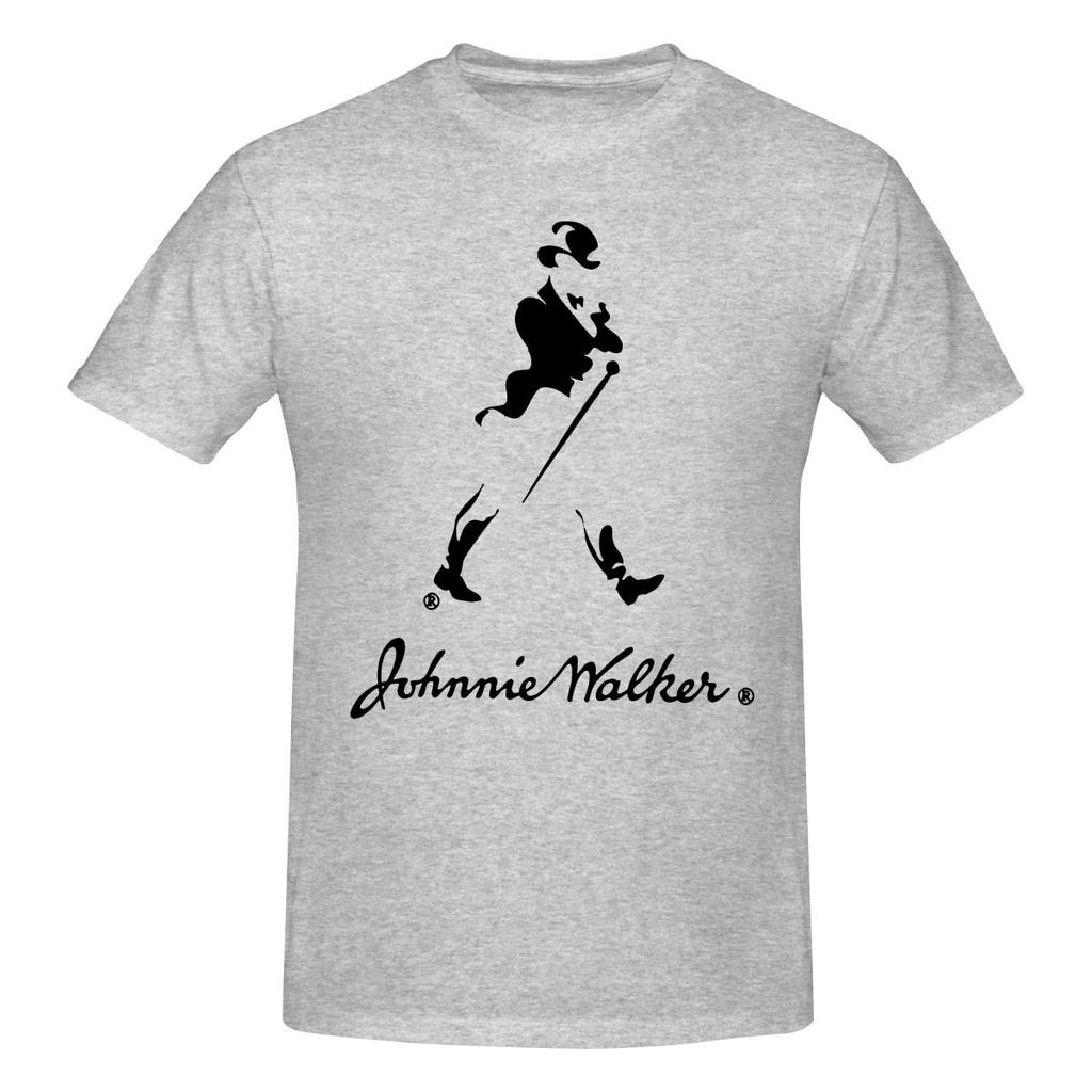 White Johnnie Walker Whisky Casual Tshirt Korean Style Sweet Cool Faderesistant Shirt