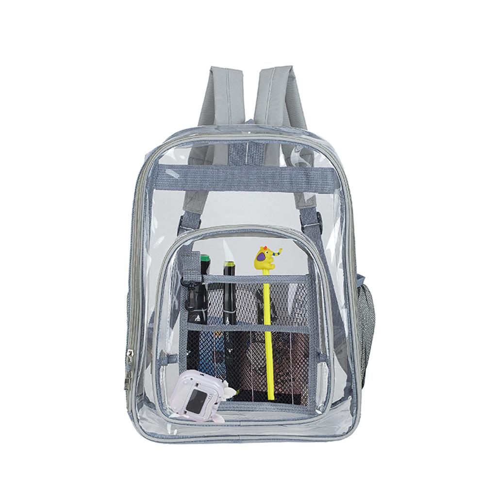 Waterproof PVC Transparent Backpack Multifunctional Minimalist Large Capacity School Bag for Primary and Middle School Students