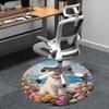 Floral Garden Dog,Ocean View Pet Chair Mat Round Rug Office Carpet, Non Slip, Suitable for Living Rooms, Bedrooms Decor.1205180a
