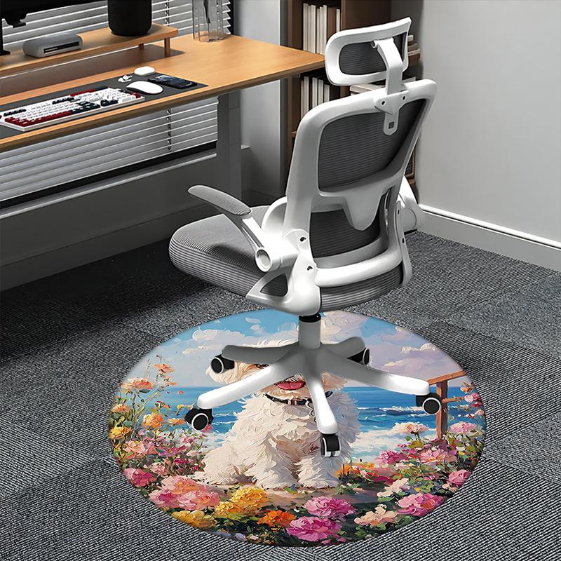

Floral Garden Dog,Ocean View Pet Chair mat Round Rug Office carpet, Non slip, Suitable for Living Rooms, Bedrooms decor.1205180a 80cm by 80cm