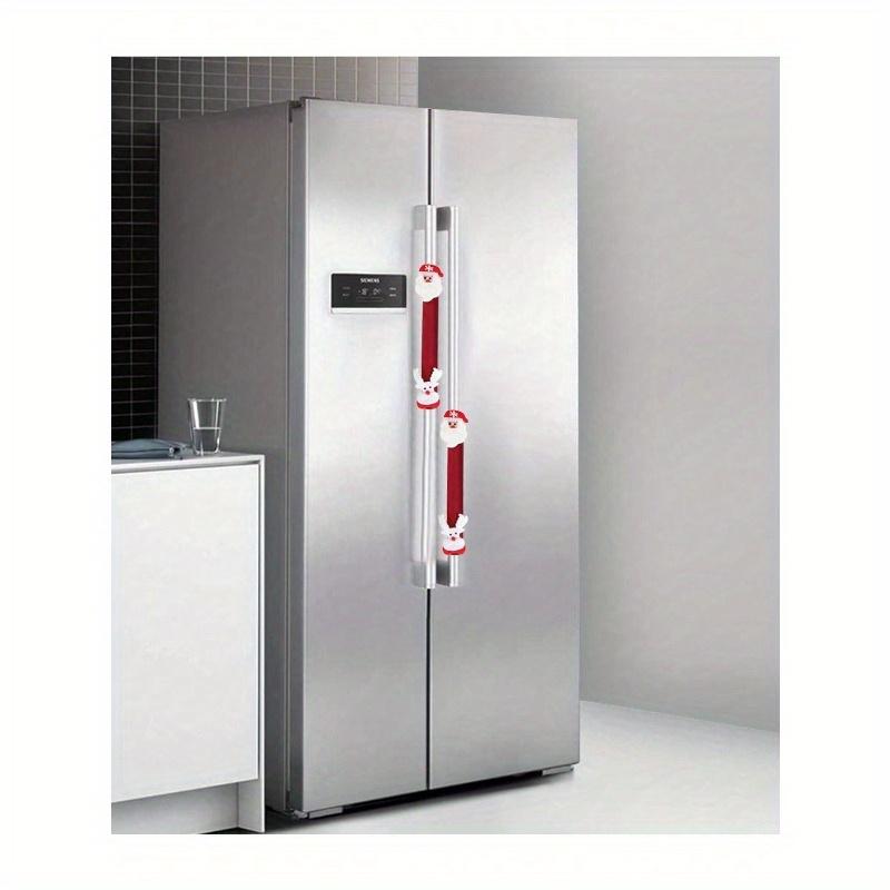 Christmas Oven Handle And Refrigerator Handle Covers, Santa Claus And Reindeer Plush Decorative Covers - Kitchen Holiday Decoration