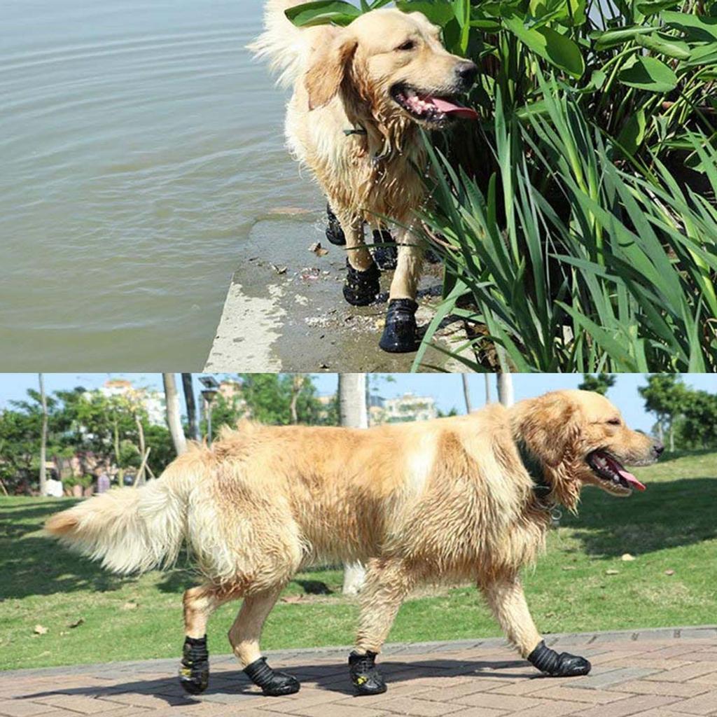 Dog Boots -Proof Dog Booties With Reflective Rugged Sole 4PC