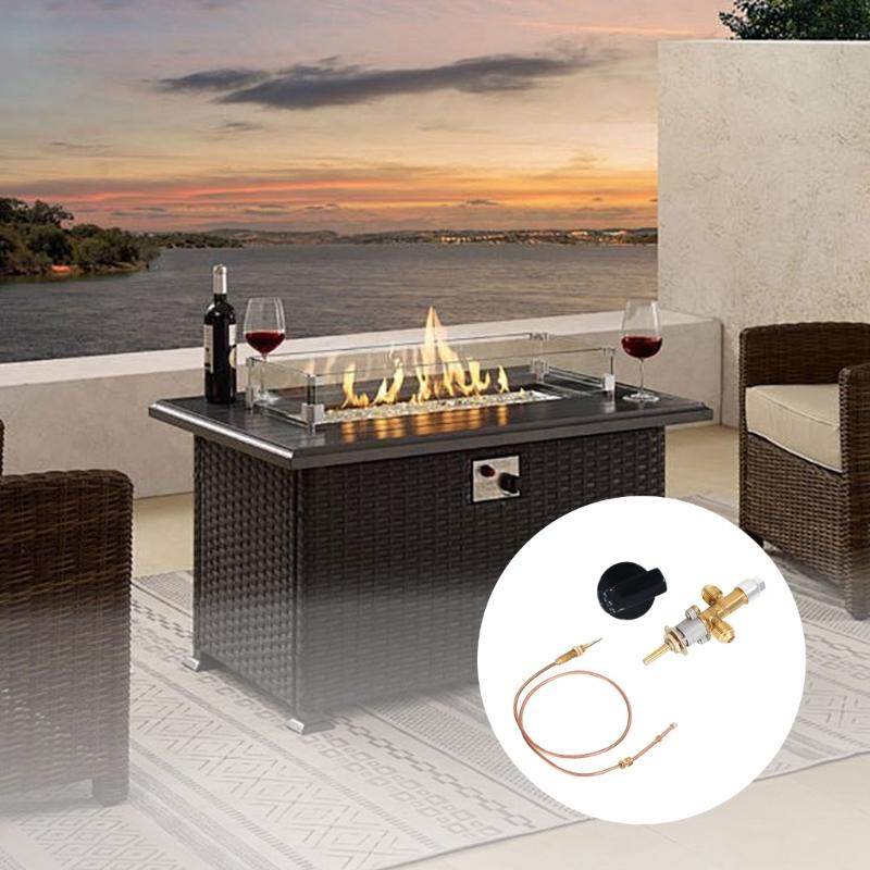 Low Pressure Gas Safety Control Valves Set Grilling Part Heater Part Outdoor Heater Component Copper Texture for Grills