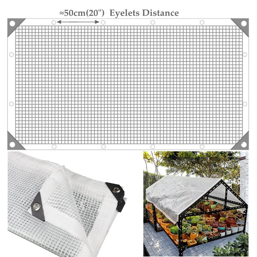 0.35mm PE Mesh Reinforce Tarpaulin With Gromments Pergolas Gazebo Rainproof Furniture Cover Garden Plants Antifreezing Tarp