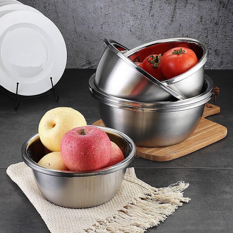 Meichu 5-teiliges Edelstahl-Rührschüssel- & Sieb-Set