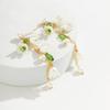 Unique Flower Fringe Necklace Elegant Bell Orchids Preal Leaf Charm Choker Dangle Earring Jewelry Gift Party Ornament