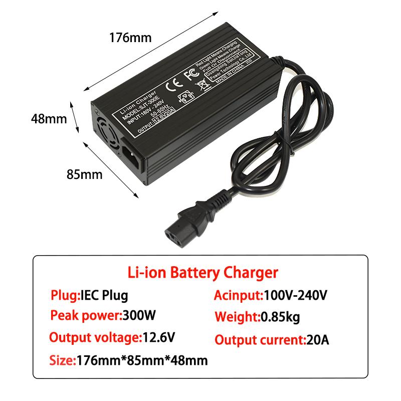 12.6V 10A 20A Lithium Battery Fast Charger 12V 12 Volt XT60 XT90 Connector For 3S 12 Volt Li Ion Charger Rapid Heat Dissipation