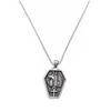 Men's Vintage Anubis Pendant Necklace with Stainless Steel Sarcophagus Design and Long Box Chain