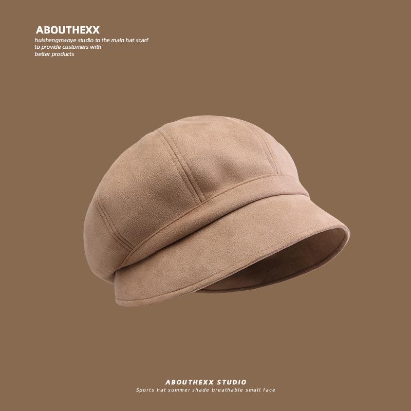 

Шляпа во французском стиле для женщин, подходящая ко всему, шляпа-бини, делающая лицо маленьким, модная шляпа от солнца, шляпа рыбака, длинная спереди и короткая сзади, трендовая M（56-58cm）