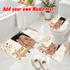 Personalized Harry Styles 3Pcs Flannel Toilet Mat Set Custom Text Bathroom Rug Non Slip