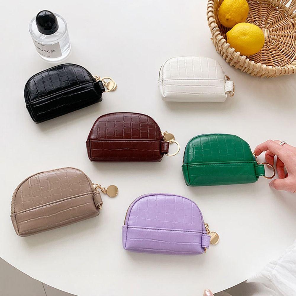 

Solid Color Shell Small Wallet Korean Key Case Fashion Card Holder білий
