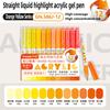 GUANGNA 168/12 Farben Große Kapazität Highlight Direkter Flüssiger Acryl-Gel-Stift Morandi Stift Mehrfarbiger Marker Schulbedarf
