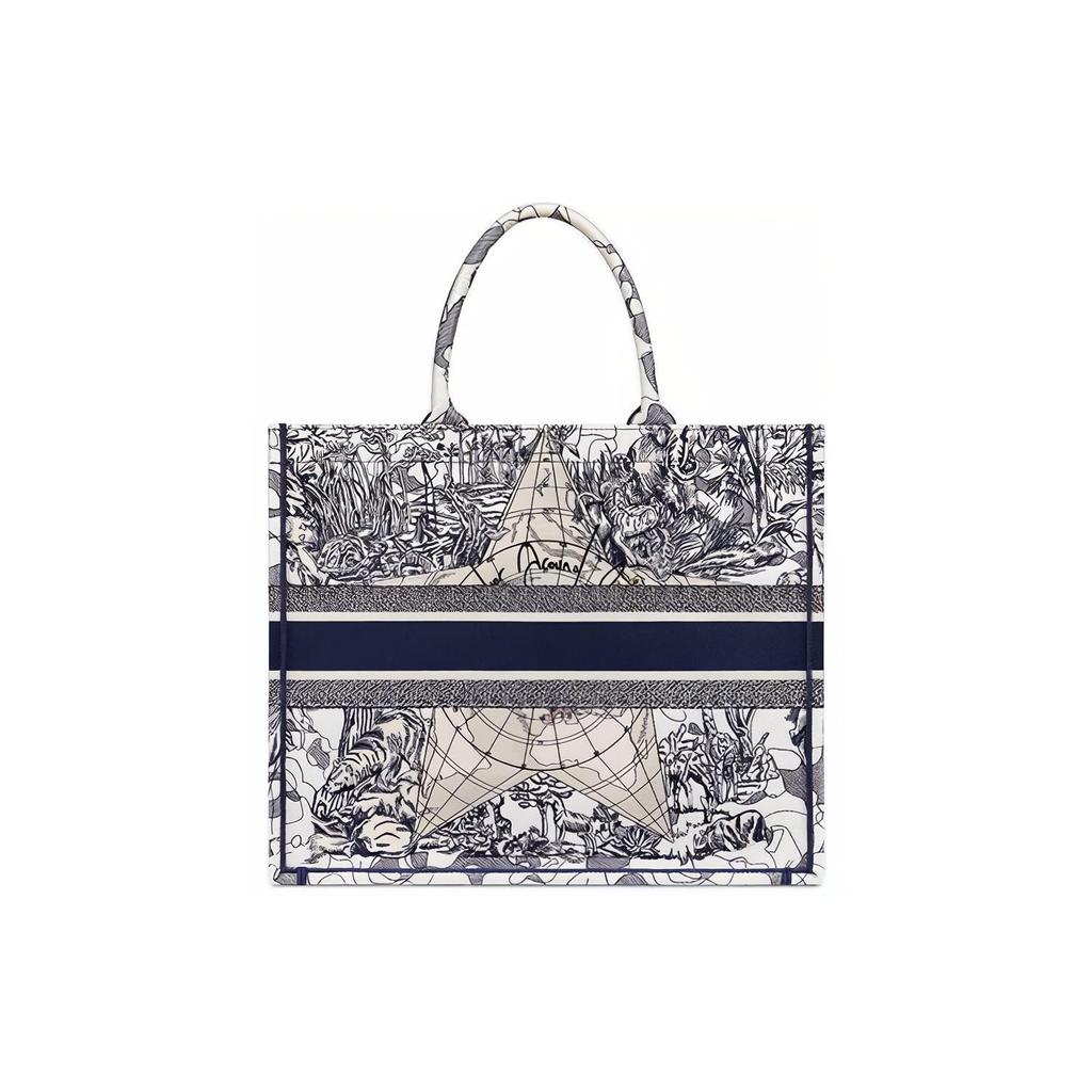 DIOR BookTote Embroidery Tote Bag, Shopping Bag, Shoulder Bag, Handbag Large Women's Blue M1286ZATW-M941