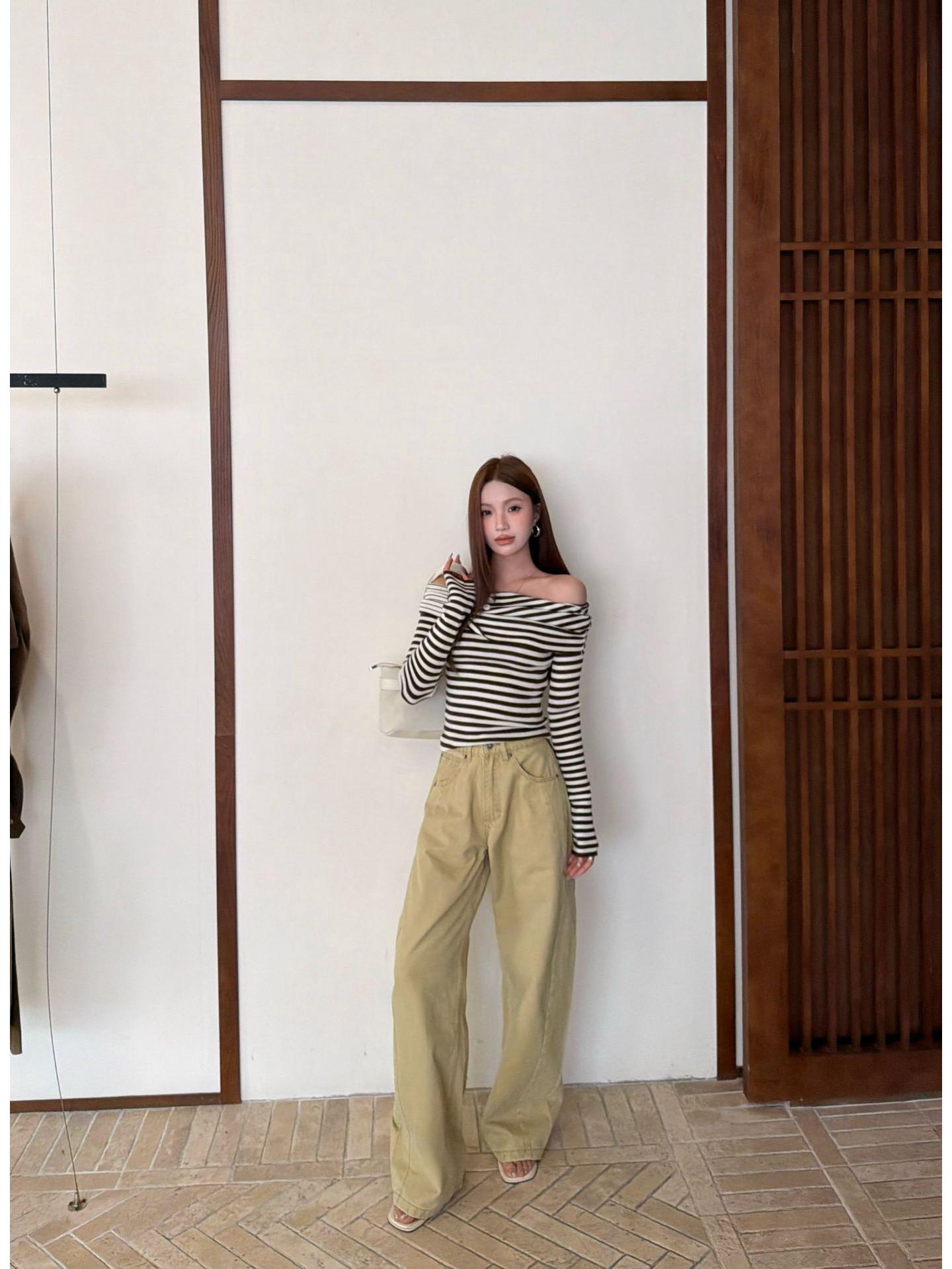 Lu Sheng Unisex Retro Curved Blade Wide-Leg Pants with Multi-Pockets XL