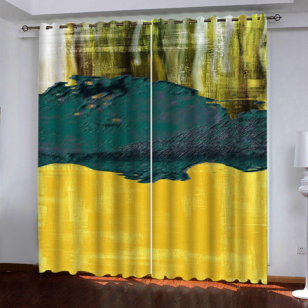 HUANZHUANG Curtain for Kids Room Multicoloured and Gorgeous Print Bedroom Set, Curtains for Living Room Window Treatment Drapes