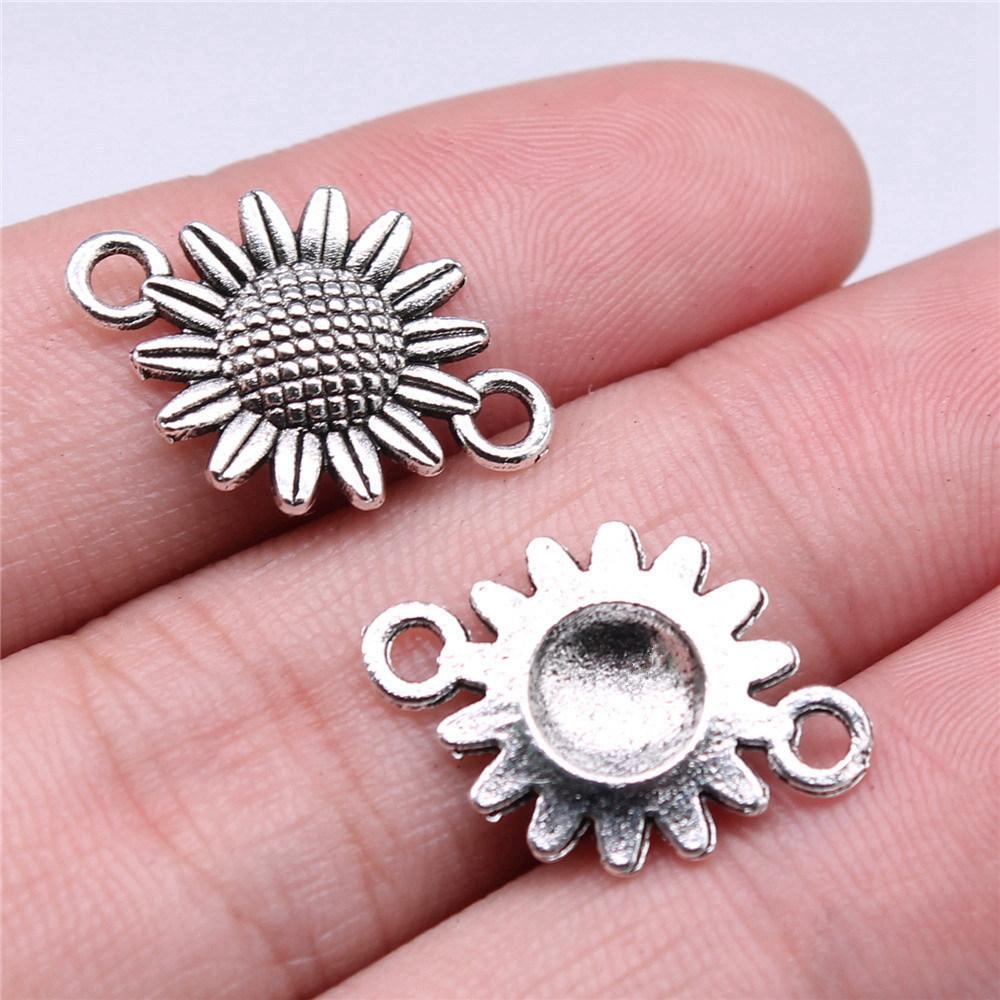 Connettori Fiore a Lavoro Aperto Gancio per Ciondolo Colore Bronzo Antico Creazione Gioielli Accessori Fatti a Mano Connettori per Ciondoli