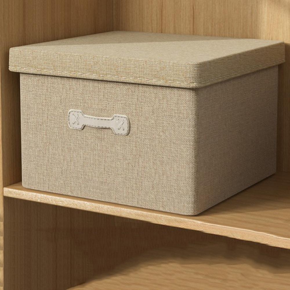 Cotton Linen Fabric Storage Box Drawer-type Covered Organization Box  Sundries Storage