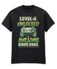 Kids Gaming T-Shirt 4th Birthday Awesome 2022 Level 4 Unlocked Christmas Gamer