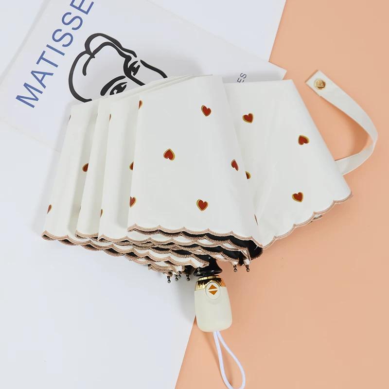 Full-Automatic Sun Umbrella Women's Dual-Use Retro Umbrella Automatic Shrink Parasol Women's UV Protection UPF50 +