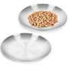 304 Stainless Steel Cat Bowls, 6.7 Inch Extra Wide Shallow Cat Plates for Whisker Fatigue Relief, Metal Kitten Feeding Dishes