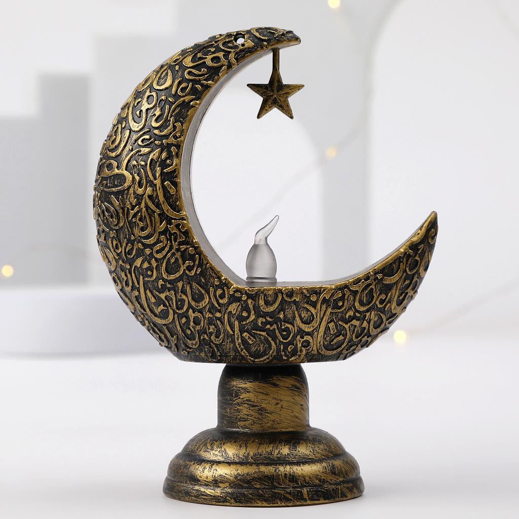 LED Moon Star Candlestick Ramadan Home Decor Candle Light Islamic Muslim Festival Party Decoration Eid Supplies 2026