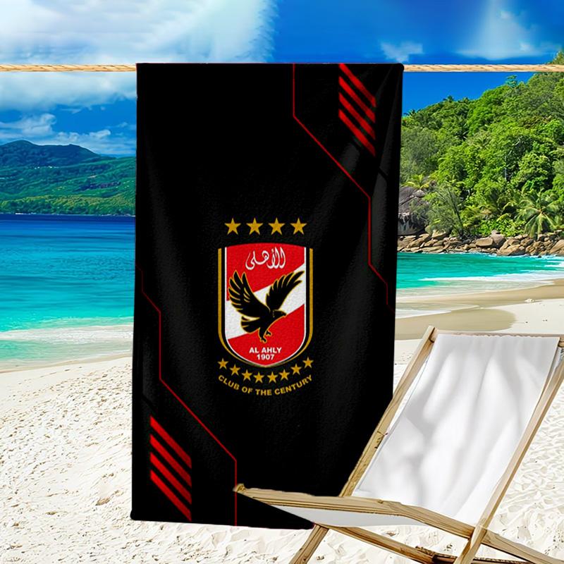 Ahly Football Club Printed Beach Towel, Super Soft Microfiber, Perfect Gift Birthday, for Pool, Beach, Travel, for Family and Friends