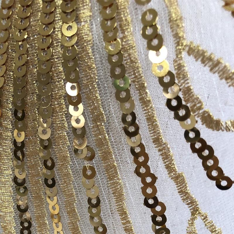 1 Set Gold and Silver Sequined Mesh Embroidery Patch for Dance Clothes Skirt Decoration Handmade DIY Accessories