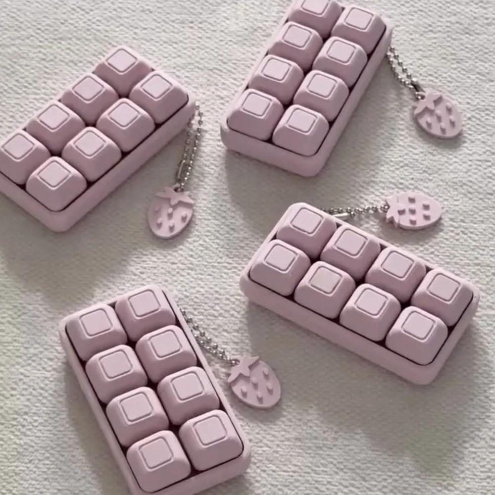 Key Cap Clicker Keycap Fidget Keychain 8 Keys Mechanical Keyboard Keychain Adults