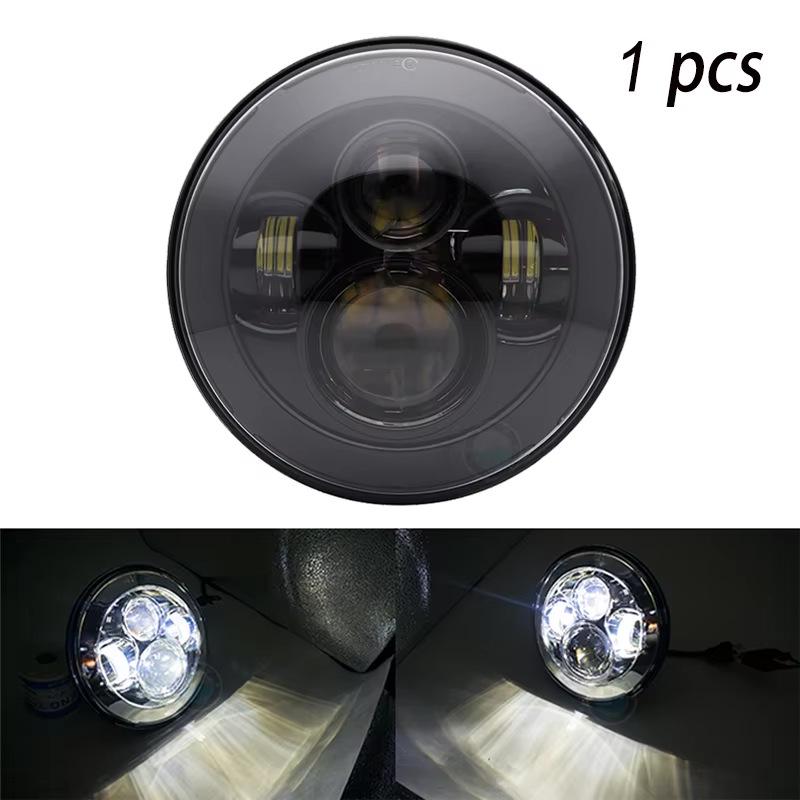 7" Off-road 4-LED Modified Motorcycle Headlight with Angel Eyes - High/Low Beam