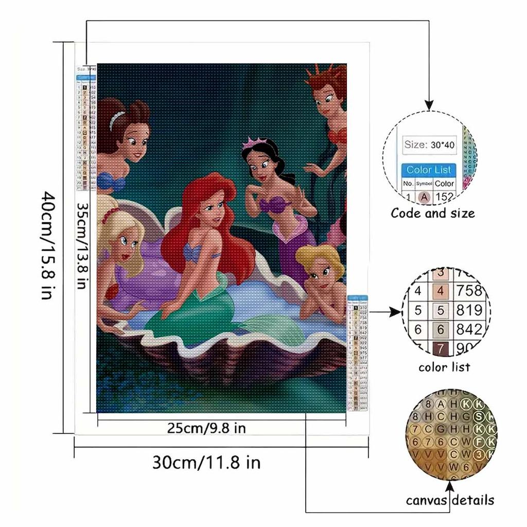 5D Diy Diamond Painting The Mermaid on The Shell Full Drill Rhinestones Mosaic Embroidery Handmade Products Home Decor Gift