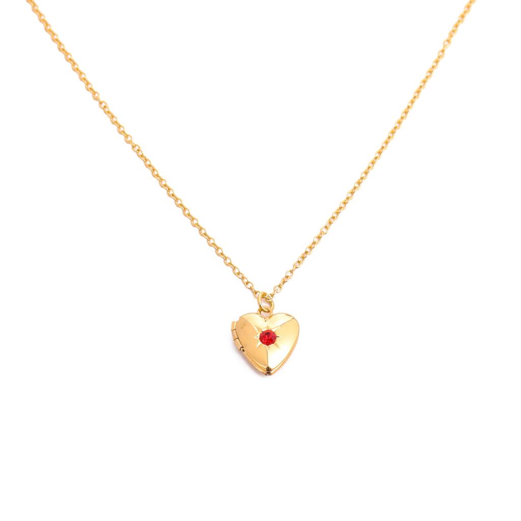 Elegant Heart Photo Locket Chain Necklace Multifuntional Metal Birthstone Jewelry Suitable for Decorating Outfits