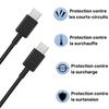 Cable USB-C USB-C Noir 2m pour Samsung Galaxy S26/Galaxy S25 Phonillico®
