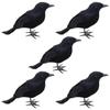 Realistic Black Raven Set with Lifelike Artificial Feathers - Authentic Vintage Style Halloween Decor Props with Realistic Touch