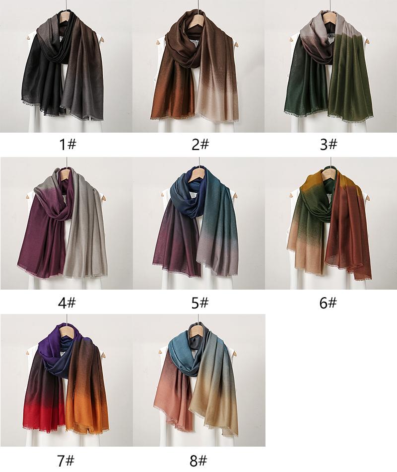 New Tie-dyed Cotton Hijabs For Women Scarf Plain Shawls Wrap Femme Musulman Ombre Viscose Headscarf Islam Turban Headband Scarf