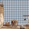 Blue Checkered Wallpaper, Blue, Gray and Light Gray, 50x1000