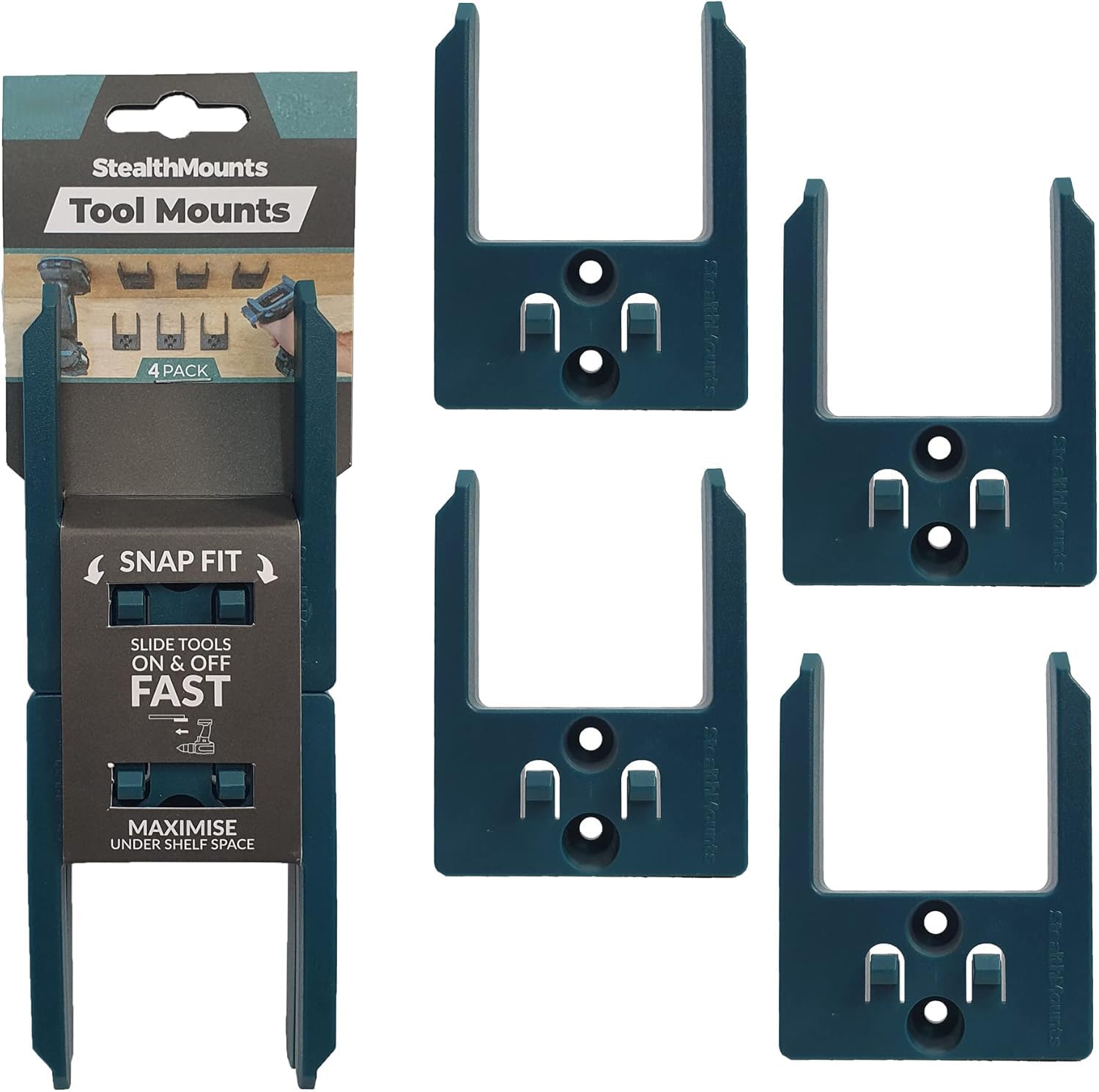 

StealthMounts Tool Holder for Makita 40V XGT (4-Pack) - Blue | StealthMounts Tool Mounts | Made in the UK